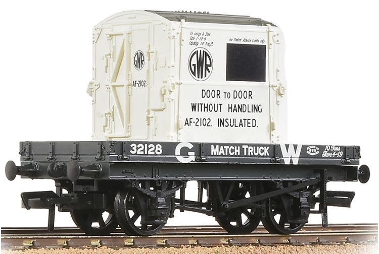Bachmann Branchline 37-480 1 Plank Wagon GWR Grey With 'GWR' AF Container Weathered