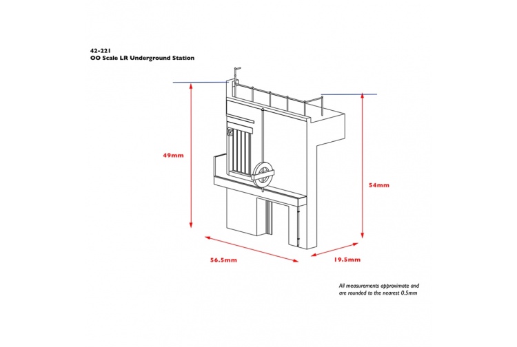 Bachmann Scenecraft 42-221 Low Relief Underground Station Dimensions