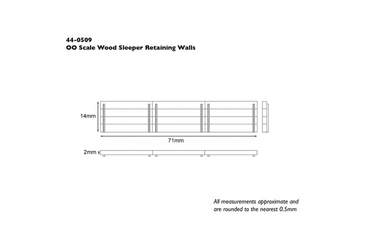 Bachmann Scenecraft 44-0509 Wood Sleeper Retaining Walls Dimensions