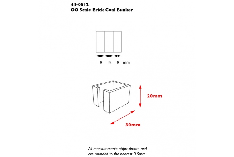 Bachmann Scenecraft 44-0512 Brick Coal Bunker Dimensions