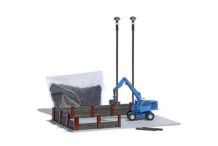 Busch 1045 Coal Stockpile With Excavator Loader HO/OO Scale Plastic Kit