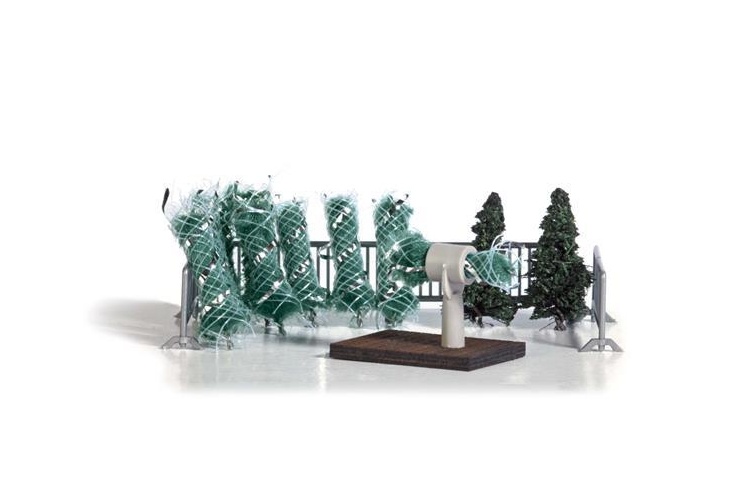 Busch 1182 OO/HO Scale Christmas Tree Sale Scene detail