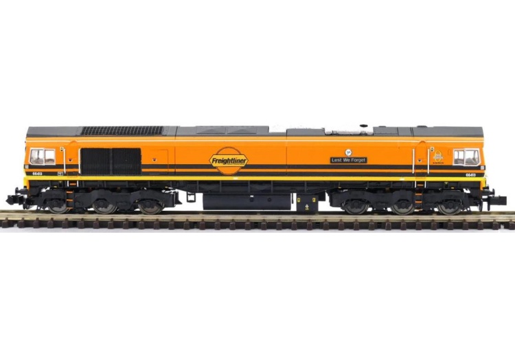 Dapol 2D-007-013 Class 66 413 'Lest We Forget' Freightliner Orange/Black Side