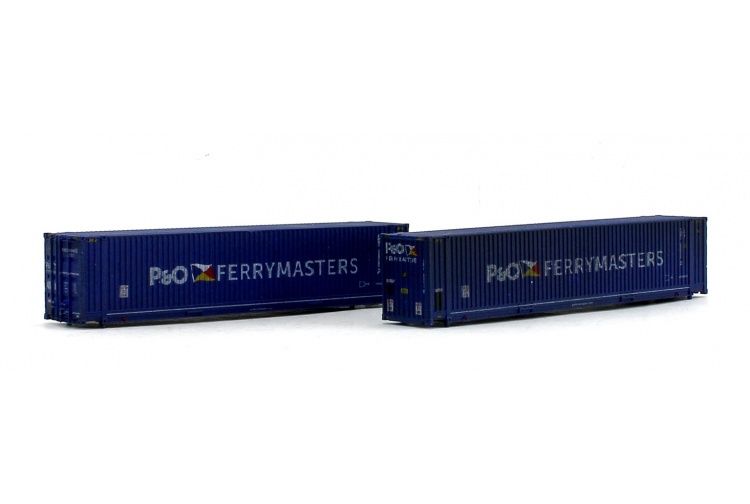 Dapol 2F-028-105 45ft Hi-Cube Containers P&O Ferry 0084602/0080377 Weathered Front Left