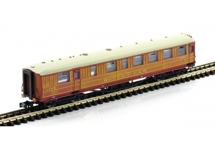 Dapol 2P-011-305 Gresley LNER Teak Buffet Coach 91218 Front Left