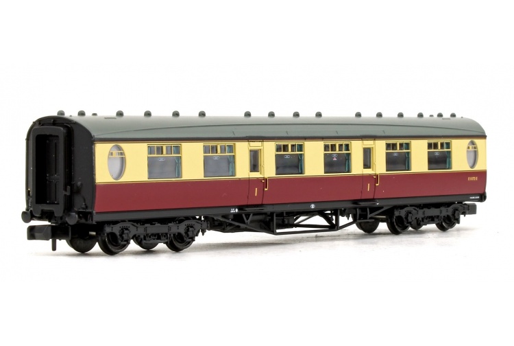 Graham Farish 376-201 LNER Thompson First Corridor BR Crimson & Cream No. E1172E Front Left