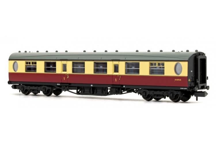 Graham Farish 376-201 LNER Thompson First Corridor BR Crimson & Cream No. E1172E Rear Left