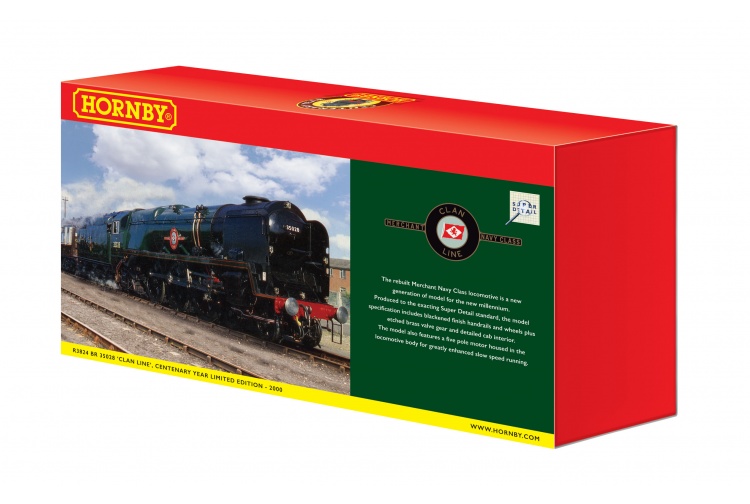 Hornby R3824 BR 35028 Clan Line Centenary Year Limited Edition 2000 Package