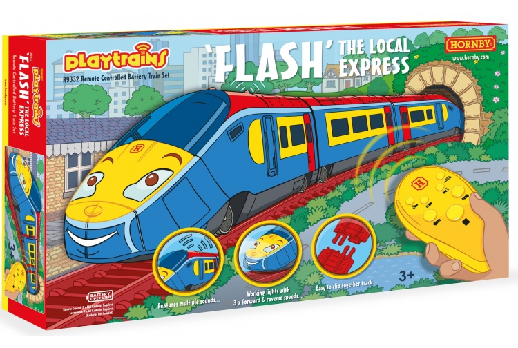 Hornby R9332 'Flash' The Local Express Remote Controlled Battery Train Set Package