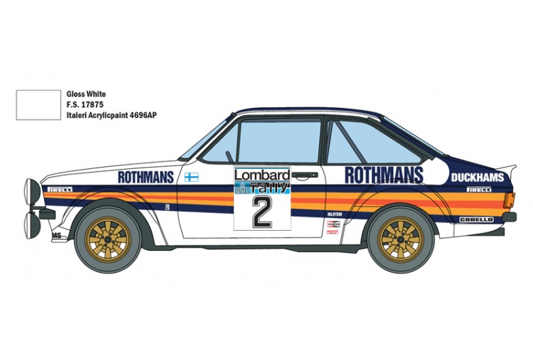 Italeri 3650 Ford Escort RS 1800 Mk.II Lombard RAC Rally Side View