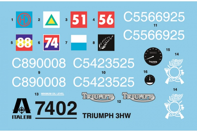 Italeri 7402 Triumph 3HW Decals