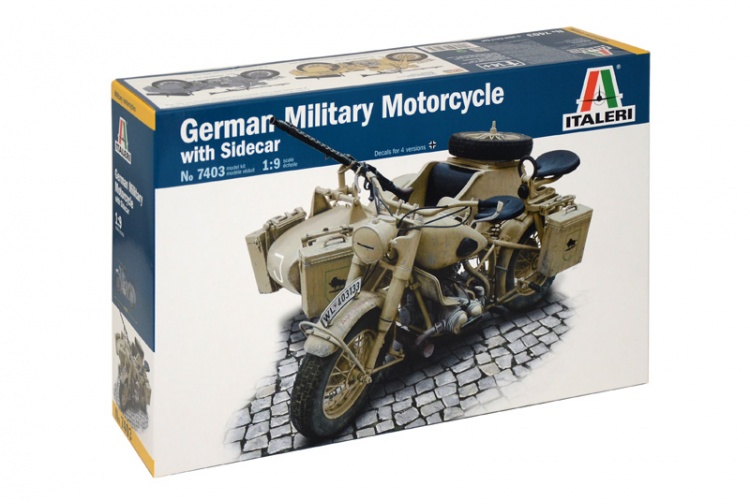 Italeri 7403 German Military BMW R75 Motorcycle And Sidecar Package