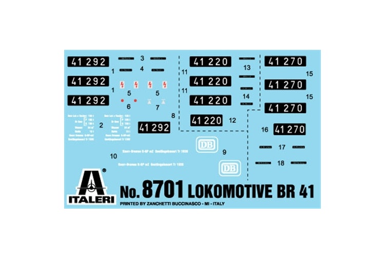 Italeri 8701 Lokomotive BR41 Decals