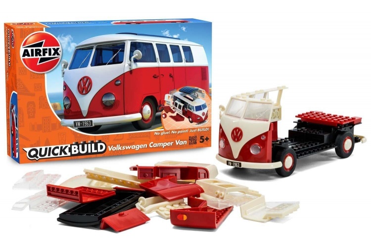 Airfix J6017 Quick Build VW Camper Van Model Kit Parts And Package