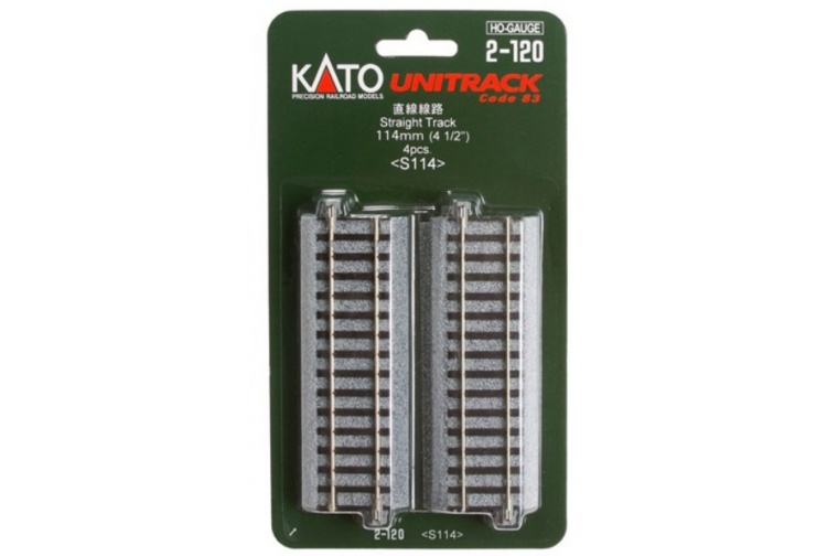 Kato 2-120 Unitrack S114 Straight Track 114mm (Pack of 4) Package