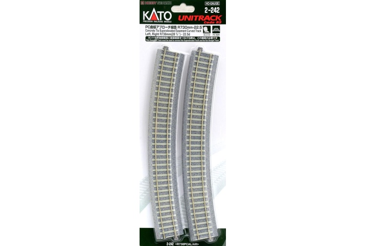 Kato 2-242 Unitrack (R730-PCAL/R730-PCAR) CS Curved Track (Pack of 2)