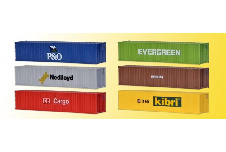 Kibri 10922 40 ft Shipping Containers OO/HO Gauge Plastic Kit Contents