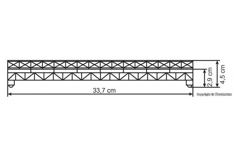 Kibri 39707 Single Track Steel Girder Bridge OO/HO Gauge Plastic Kit Plan