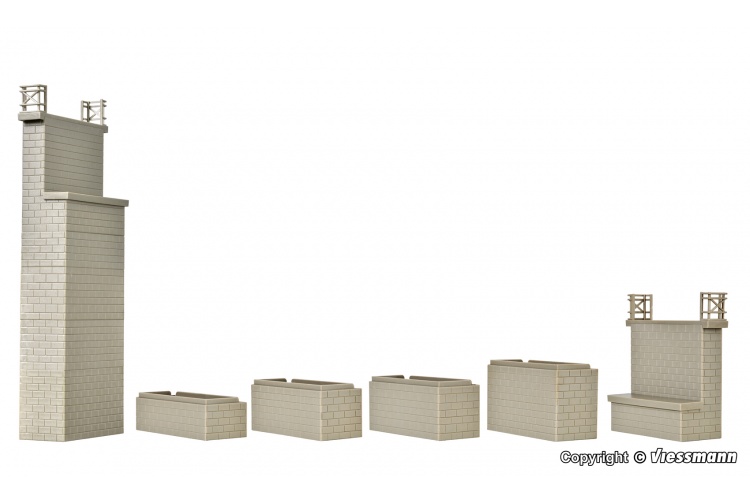 Kibri 39750 Universal Brick-Built Bridge Piers OO/HO Gauge Plastic Kit Contents
