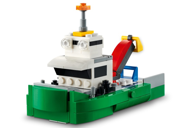 Lego 31113 Race Car Transporter Tugboat Front Left