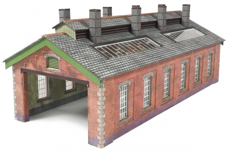Metcalfe PN913 Double Track Engine Shed Red Brick Card Kit Engine Shed