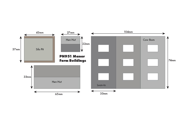 Metcalfe PN951 Manor Farm Buildings Card Kit Plans