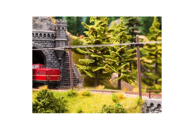 Noch 13160 HO / OO Gauge Telegraph Poles (Pack of 4 with 2m Cable)