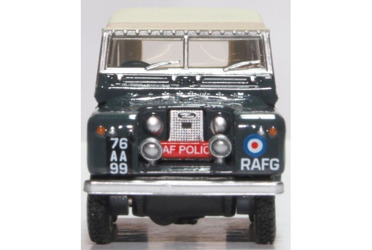 Oxford Diecast 76LR2S007 Land Rover Series II SWB Canvas RAF Police Front