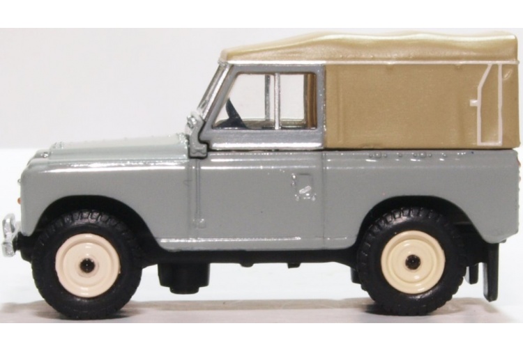 Oxford Diecast 76LR3S003 Land Rover Series III Canvas Mid Grey Nearside