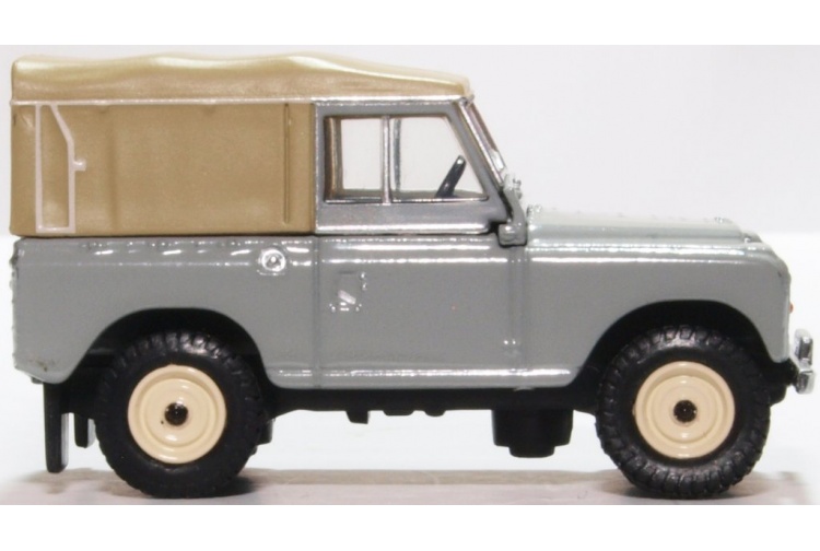 Oxford Diecast 76LR3S003 Land Rover Series III Canvas Mid Grey Offside