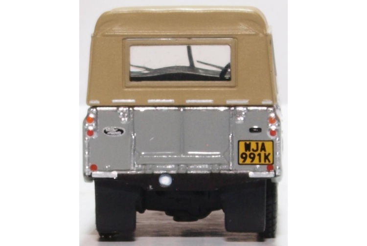 Oxford Diecast 76LR3S003 Land Rover Series III Canvas Mid Grey Rear