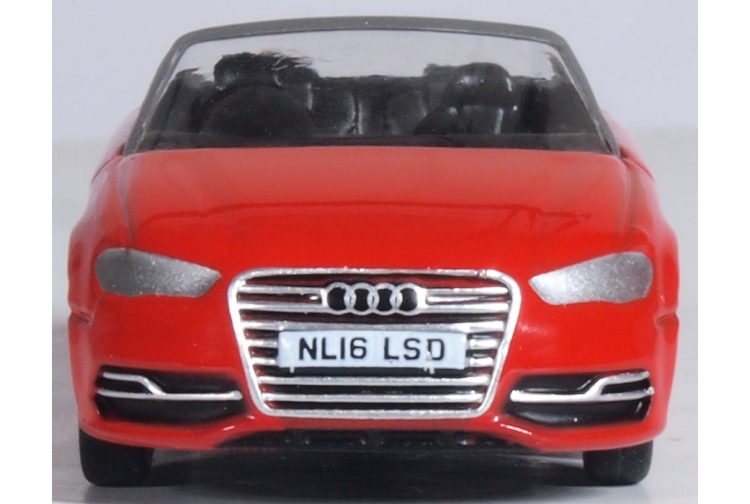 Oxford Diecast 76S3003 Misano Red Audi S3 Cabriolet Front