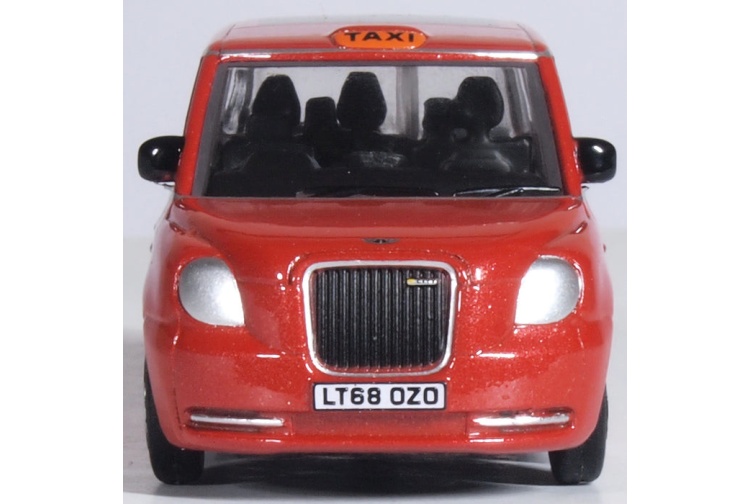 Oxford Diecast 76TX5002 Tupelo Red LEVC TX Taxi Front