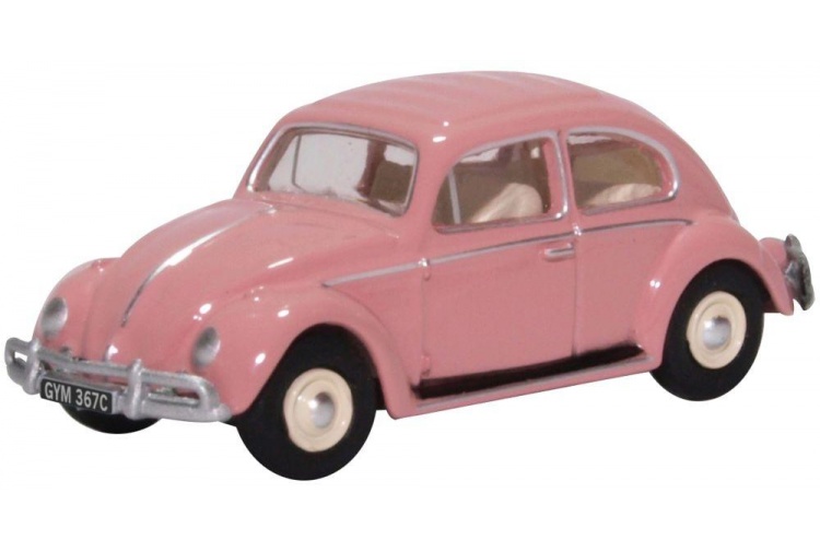 Oxford Diecast 76VWB011UK VW Beetle Pink UK Reg