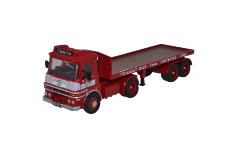 oxford-haulage-76lv002-erf-lv-flatbed-trailer-carnation-milk-oo-gauge