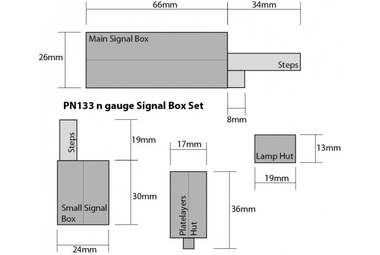 Metcalfe PN133 Signal Box Set N Gauge Card Kit plan