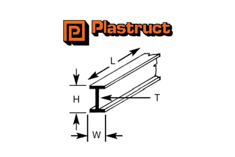 Plastruct PLS90518 BFS-12P Polystyrene I Beam 9.5mm By 375mm