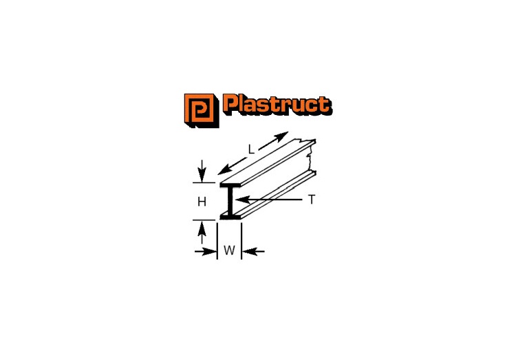 Plastruct 90027 (B-12P) Plastic Beam 9.6mm x 375mm