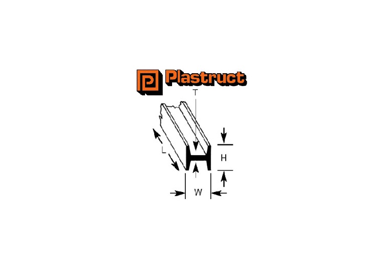 Plastruct 90064 (H-6P) H Section 4.8mm x 600mm
