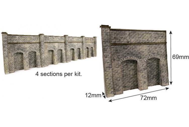 Metcalfe PN144 Retaining Wall in Stone N Gauge Card Kit plan