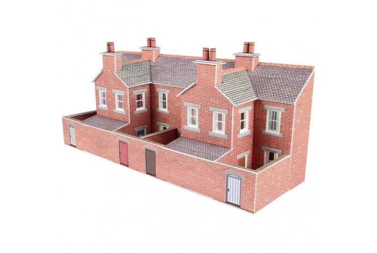Metcalfe PN176 Low Relief Red Brick Terrraced House Backs N Gauge Card Kit