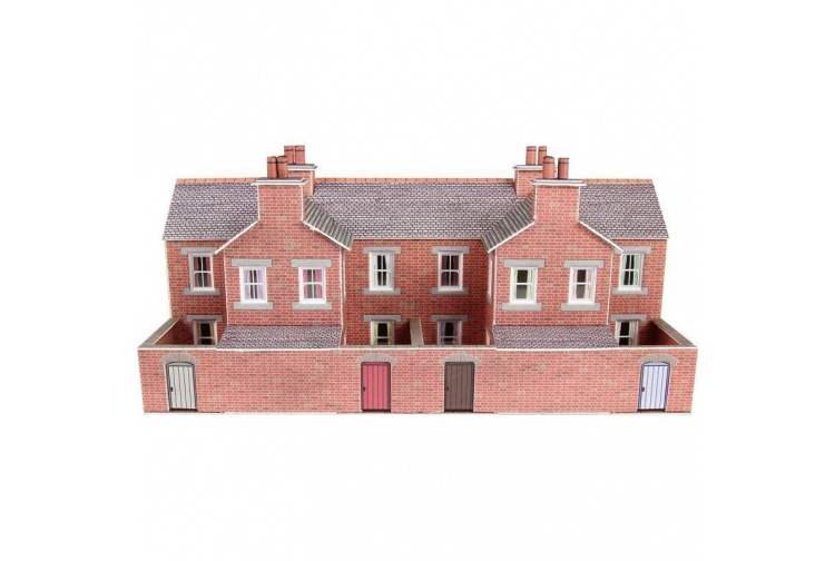Metcalfe PN176 Low Relief Red Brick Terrraced House Backs view 2
