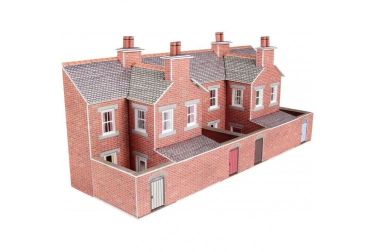 Metcalfe PN176 Low Relief Red Brick Terrraced House Backs view 3