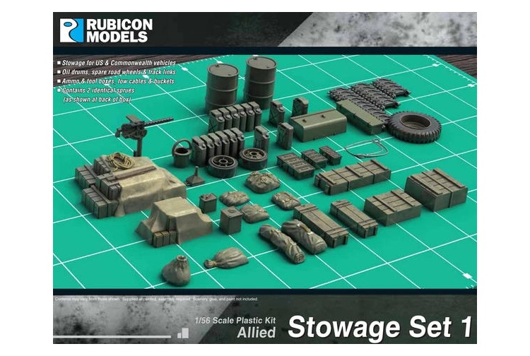 Rubicon Models 280033 - Allied Stowage Set 1 1:56 Scale Plastic Kit pic2