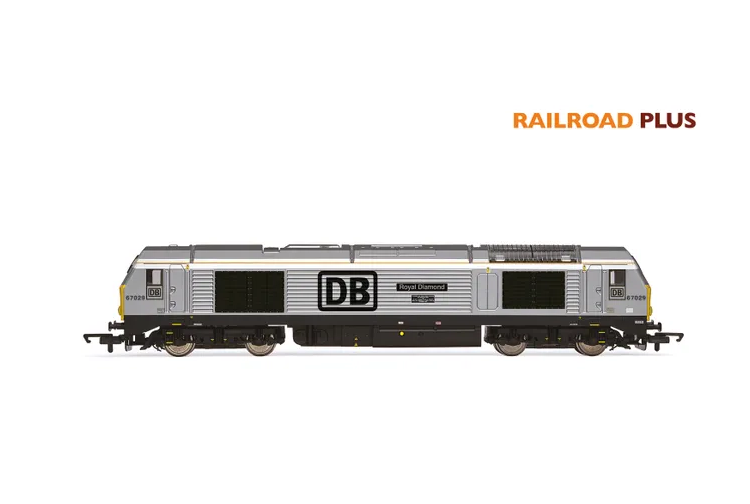 Hornby R30178 RailRoad Plus DB, Class 67, Bo-Bo, 67029 'Royal Diamond' - Era 10