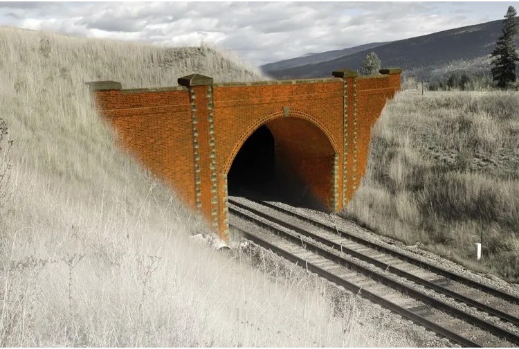 SuperQuick A14 Bridge/Tunnel Entrance (Red Brick) Example Rail Layout