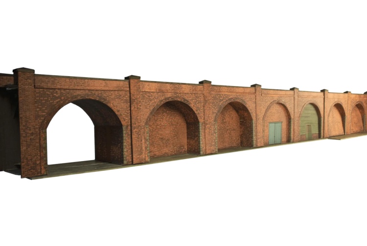 SuperQuick SQC080 Embankment Arches (Red Brick) OO Scale Card Kits multiple