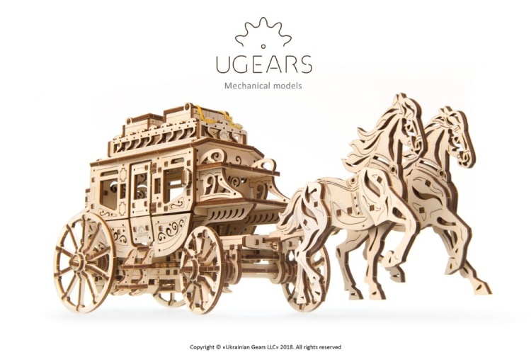 Ugears UG70045 Model Stagecoach Front Right