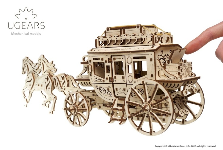 Ugears UG70045 Model Stagecoach Rear Trunk