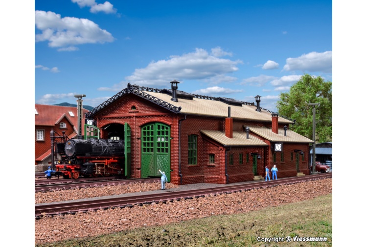Vollmer 47608 Locomotive Shed Double Track Example Layout Day